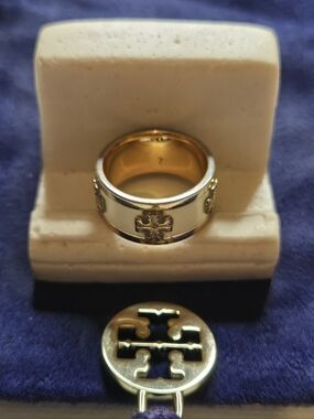 Tory Burch Cream Logo Ring